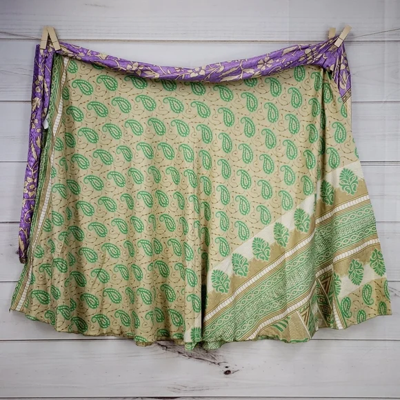 Darn Good Yarn Sari Silk Wrap Skirt Tea Goddess - Picture 6 of 16